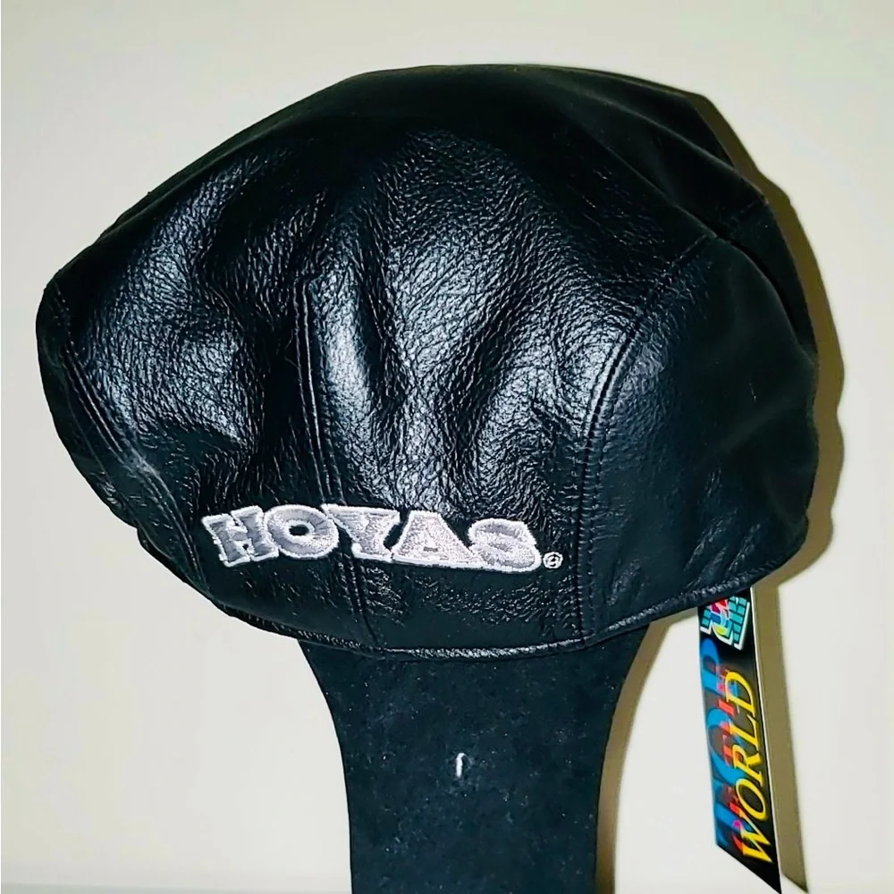 RARE Georgetown Hoyas Driving / Newsboy Leather Cap with Logo | NWT